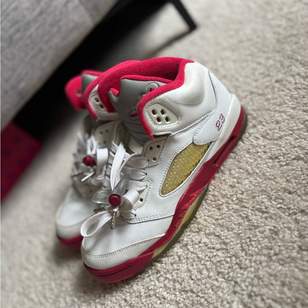 White and Red Sneakers